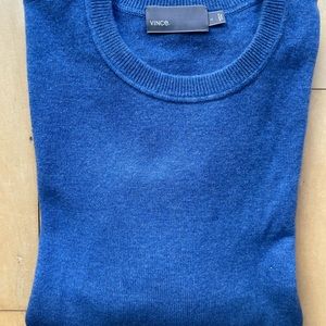 Mens Vince two-toned blue cashmere blend sweater size L